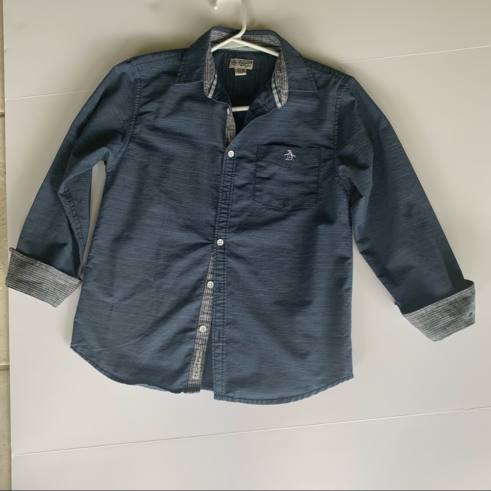 Boys Blue Long Sleeve Dress Shirt. Denim like10/12